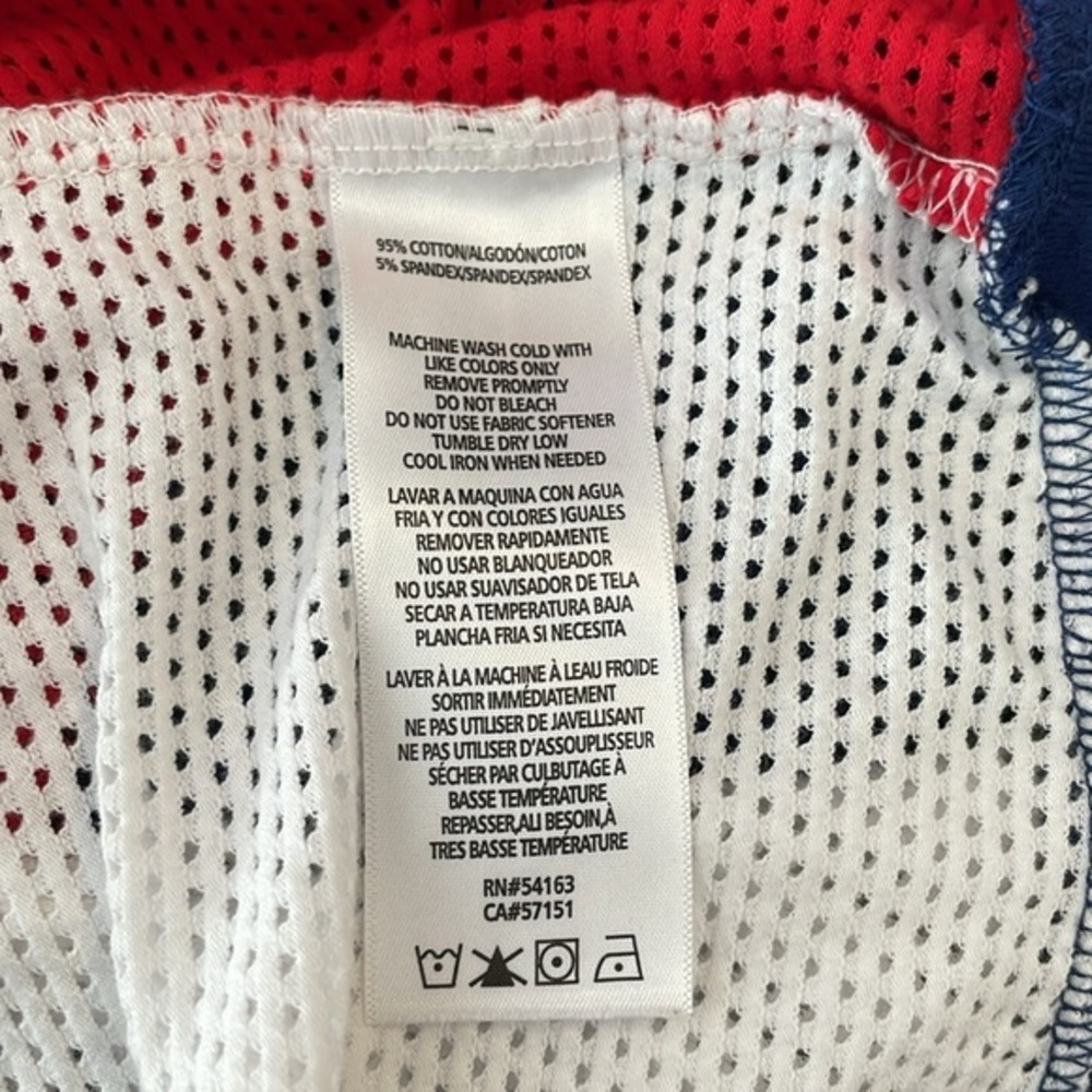 Tommy Hilfiger Sport Long Sleeve Crop Top Red White Blue Mesh Sweater Size Small - Picture 6 of 6